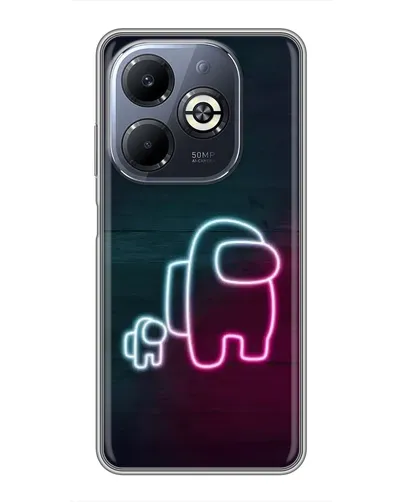 Чехол для Infinix Smart 8 Plus с картинкой «Among Us неон-арт»