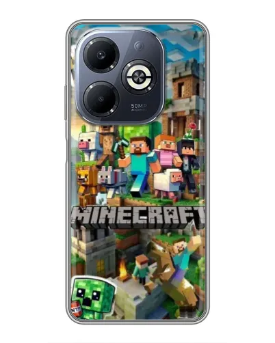 Чехол для Infinix Smart 8 Plus с картинкой «Замок Minecraft»