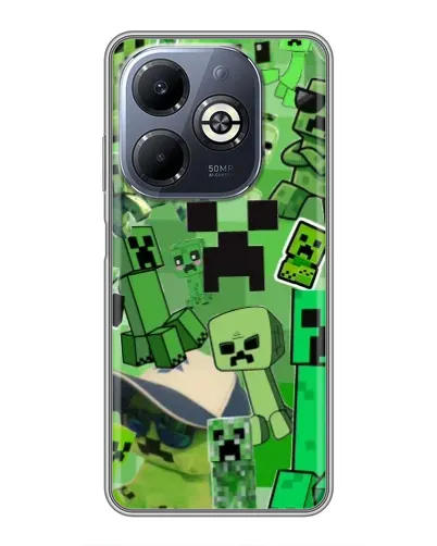 Чехол для Infinix Smart 8 Plus с картинкой «Криперы Minecraft»