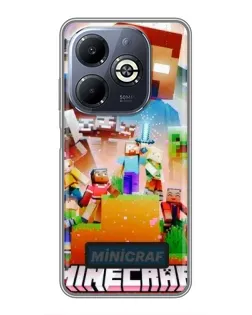 Чехол для Infinix Smart 8 Plus с картинкой «Minecraft герои игры»