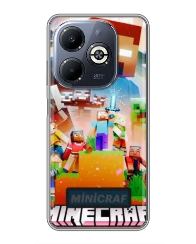 Чехол для Infinix Smart 8 Plus с картинкой «Minecraft герои игры»