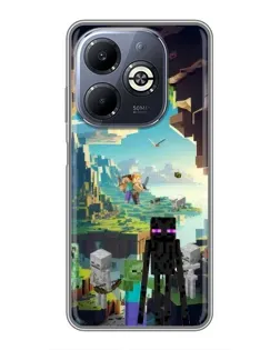 Чехол для Infinix Smart 8 Plus с картинкой «Эндермен в лесу»