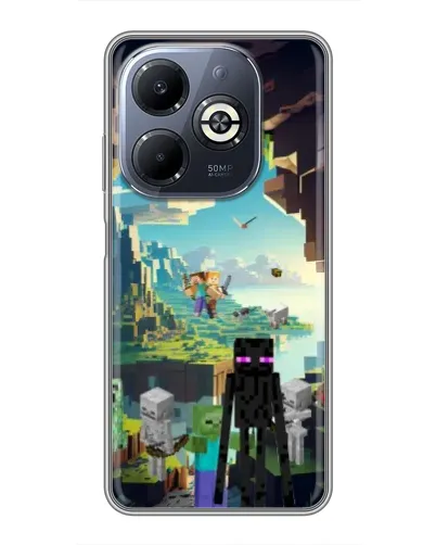 Чехол для Infinix Smart 8 Plus с картинкой «Эндермен в лесу»