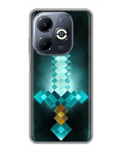Чехол для Infinix Smart 8 Plus с картинкой «Алмазный меч неон»