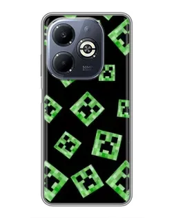 Чехол для Infinix Smart 8 Plus с картинкой «Паттерн с криперами»