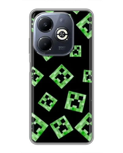 Чехол для Infinix Smart 8 Plus с картинкой «Паттерн с криперами»