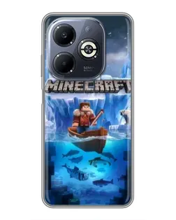Чехол для Infinix Smart 8 Plus с картинкой «Minecraft ледяной мир»