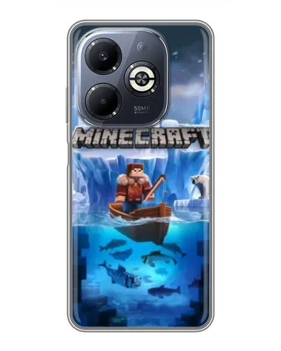 Чехол для Infinix Smart 8 Plus с картинкой «Minecraft ледяной мир»