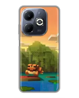 Чехол для Infinix Smart 8 Plus с картинкой «Майнкрафт закат солнца»
