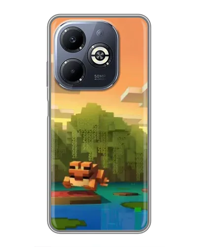 Чехол для Infinix Smart 8 Plus с картинкой «Майнкрафт закат солнца»