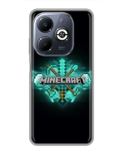Чехол для Infinix Smart 8 Plus с картинкой «Minecraft Diamond лого»