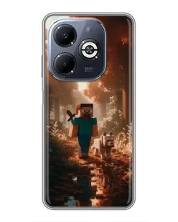 Чехол для Infinix Smart 8 Plus с картинкой «Стив в лесу»