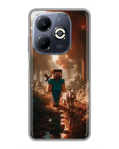 Чехол для Infinix Smart 8 Plus с картинкой «Стив в лесу»