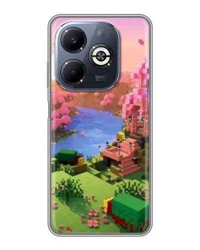 Чехол для Infinix Smart 8 Plus с картинкой «Розовое дерево Minecraft»