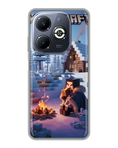 Чехол для Infinix Smart 8 Plus с картинкой «Зимний Minecraft»