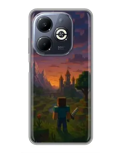 Чехол для Infinix Smart 8 Plus с картинкой «Стив у башни»