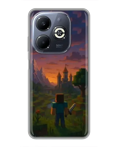 Чехол для Infinix Smart 8 Plus с картинкой «Стив у башни»