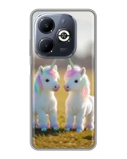 Чехол для Infinix Smart 8 Plus с картинкой «Пара единорогов»