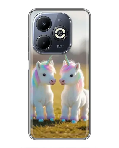 Чехол для Infinix Smart 8 Plus с картинкой «Пара единорогов»