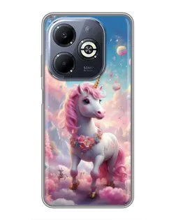 Чехол для Infinix Smart 8 Plus с картинкой «Единорог среди облаков»