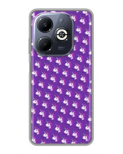 Чехол для Infinix Smart 8 Plus с картинкой «Единороги на фиолетовом»