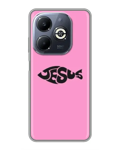 Чехол для Infinix Smart 8 Plus с картинкой «Розовый символ Jesus» Чехол для Infinix Smart 8 Plus с картинкой «Розовый символ Jesus»