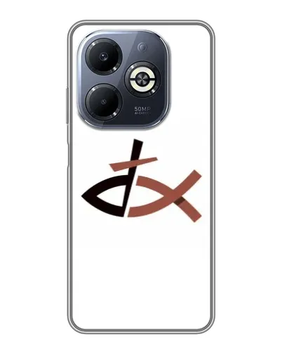 Чехол для Infinix Smart 8 Plus с картинкой «Рыба и крест» Чехол для Infinix Smart 8 Plus с картинкой «Рыба и крест»