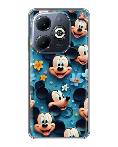 Чехол для Infinix Smart 8 Plus с картинкой «Паттерн Микки и Минни»
