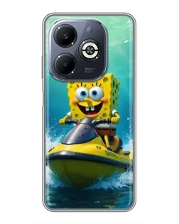 Чохол для Infinix Smart 8 Plus з картинкою «Спанч Боб на гідроциклі» Чохол для Infinix Smart 8 Plus з картинкою «Спанч Боб на гідроциклі»