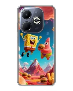 Чехол для Infinix Smart 8 Plus с картинкой «Космический фастфуд»