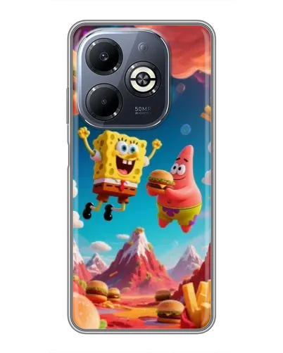 Чехол для Infinix Smart 8 Plus с картинкой «Космический фастфуд»