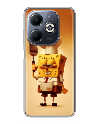 Чехол для Infinix Smart 8 Plus с картинкой «Губка Боб повар»