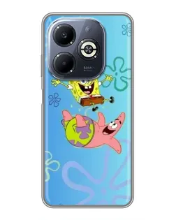 Чехол для Infinix Smart 8 Plus с картинкой «Спанч Боб и Патрик»