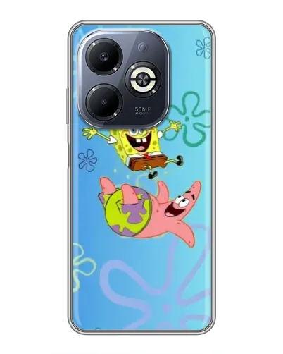 Чехол для Infinix Smart 8 Plus с картинкой «Спанч Боб и Патрик»