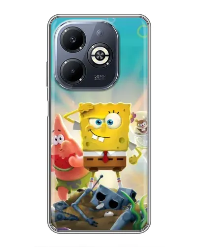 Чехол для Infinix Smart 8 Plus с картинкой «Спанч Боб победитель»