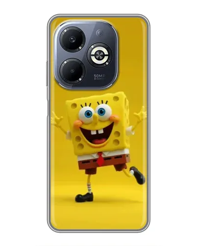 Чехол для Infinix Smart 8 Plus с картинкой «Позитивный Губка Боб»