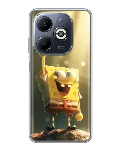 Чехол для Infinix Smart 8 Plus с картинкой «Сияющий Спанч Боб»