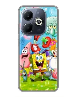 Чехол для Infinix Smart 8 Plus с картинкой «Губка Боб и друзья»