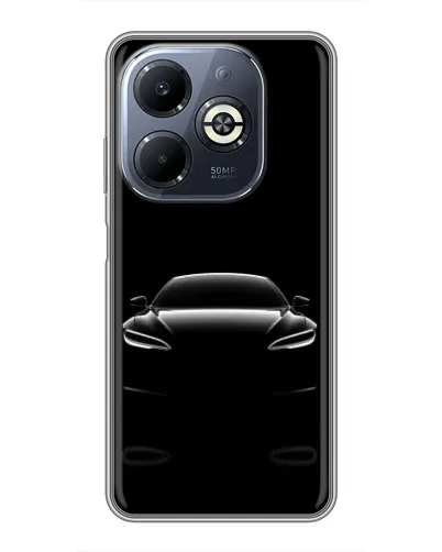 Чехол для Infinix Smart 8 Plus с картинкой «Силуэт Tesla Night»