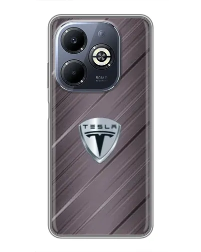 Чехол для Infinix Smart 8 Plus с картинкой «Металлическая текстура Tesla»