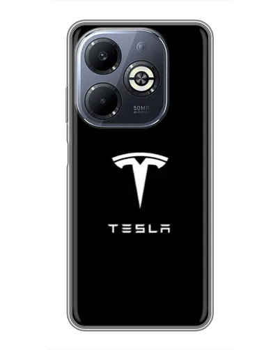 Чехол для Infinix Smart 8 Plus с картинкой «Tesla White Logo»