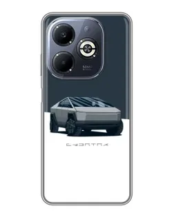 Чохол для Infinix Smart 8 Plus з картинкою «Сріблястий Cybertruck Tesla»