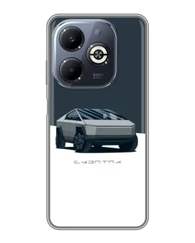 Чехол для Infinix Smart 8 Plus с картинкой «Серебристый Cybertruck Tesla»