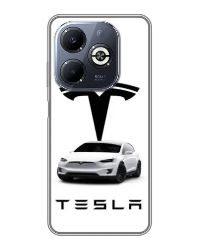 Чехол для Infinix Smart 8 Plus с картинкой «Tesla White Style»