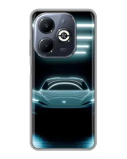 Чохол для Infinix Smart 8 Plus з картинкою «Tesla в неоні»