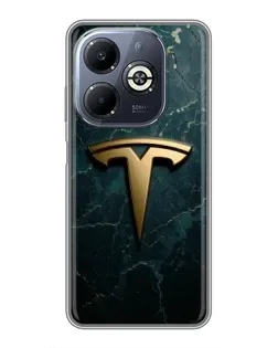 Чохол для Infinix Smart 8 Plus з картинкою «Мармурова Tesla Gold»