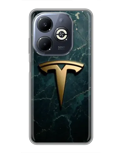 Чехол для Infinix Smart 8 Plus с картинкой «Мраморная Tesla Gold»