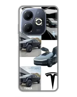 Чохол для Infinix Smart 8 Plus з картинкою «Колаж Cybertruck Tesla»