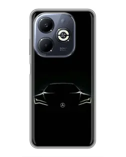 Чехол для Infinix Smart 8 Plus с картинкой «Mercedes — силуэт авто» Чехол для Infinix Smart 8 Plus с картинкой «Mercedes — силуэт авто»