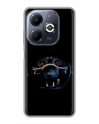 Чехол для Infinix Smart 8 Plus с картинкой «Салон Audi — руль»